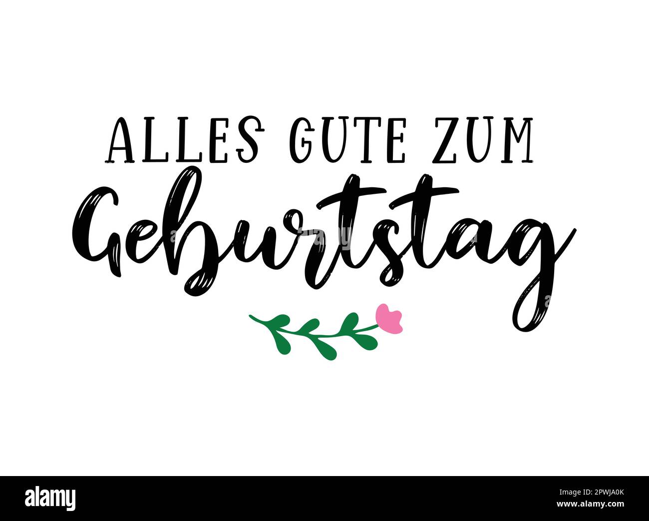 Deutsches Zitat Alles gute zum Geburtstag. Übersetzt Happy Birthday
