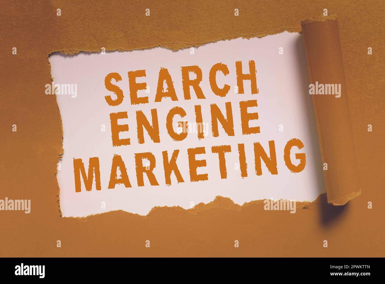 Konzeptionelle Überschrift Suchmaschinenmarketing, Word für digitale Online-Optimierung und Ranking von Websites Stockfoto