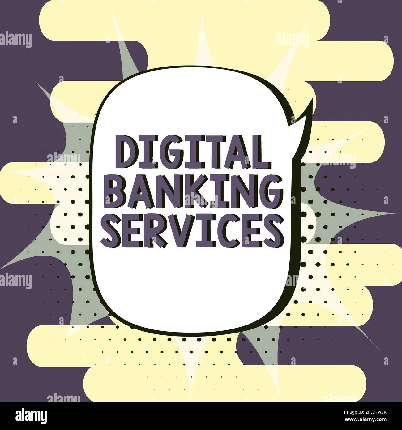 Schreiben mit Text Digital Banking Services, Business Showcase Business, Technologie, Internet und Networking Stockfoto