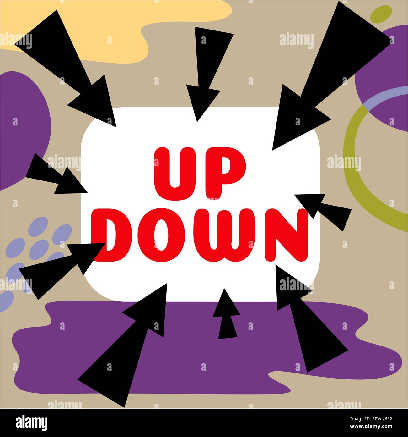 Konzeptionelle Beschriftung nach oben nach unten, Internetkonzept nach oben oder nach oben nach unten oder um sich total verkorkst zu fühlen Stockfoto