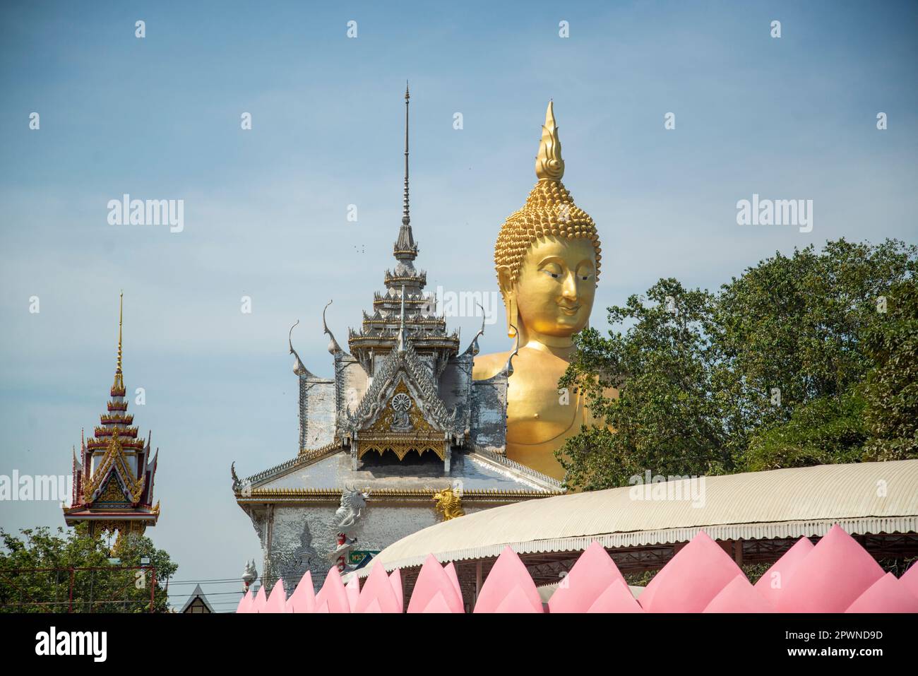 The Wat Muang in the Village of Wiset Chai Chan in the Province of Ang Thong in Thailand, Thailand, Ang Thong, November 2022 Stockfoto