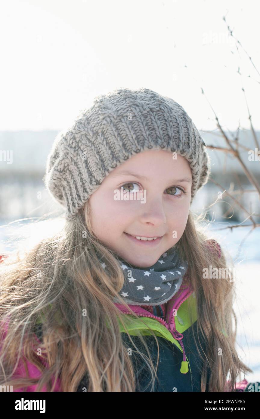 Porträt eines Mädchens im Winter Stockfoto