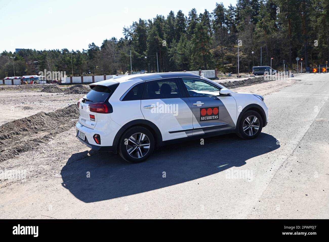 Ein Auto von Securitas. Stockfoto