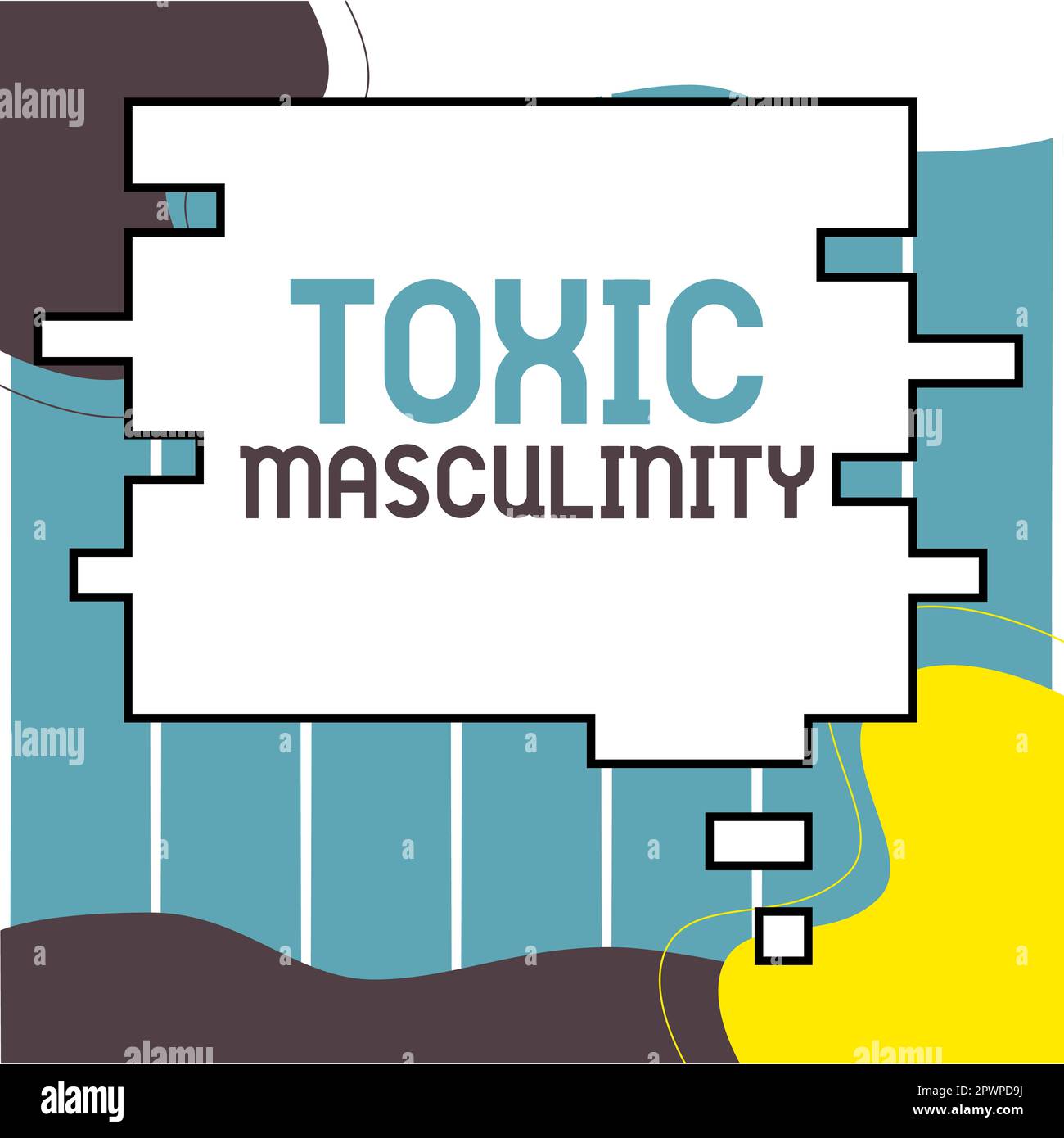 Begrifflicher Titel toxische Männlichkeit, Geschäftsübersicht beschreibt enge repressive Ideen über die Rolle des männlichen Geschlechts Stockfoto