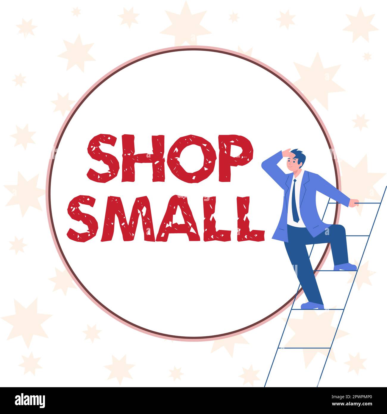 Inspiration mit der Werbeaktion „Shop Small, Business Approach“, die jeden Tag kleine Unternehmen feiert Stockfoto