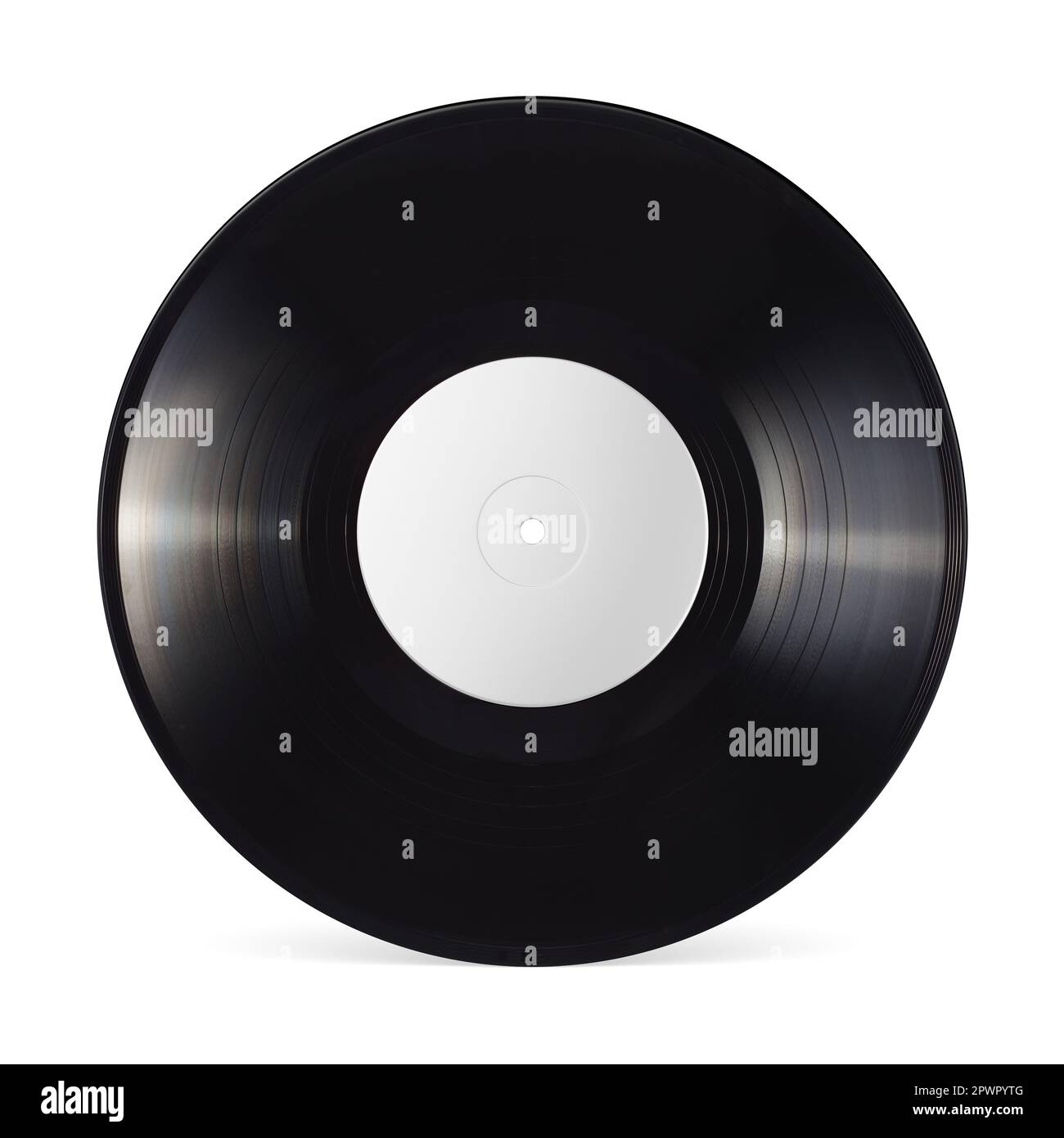 10-Zoll-Vinyl-EP-Schallkopf isoliert auf weißem Hintergrund. Stockfoto