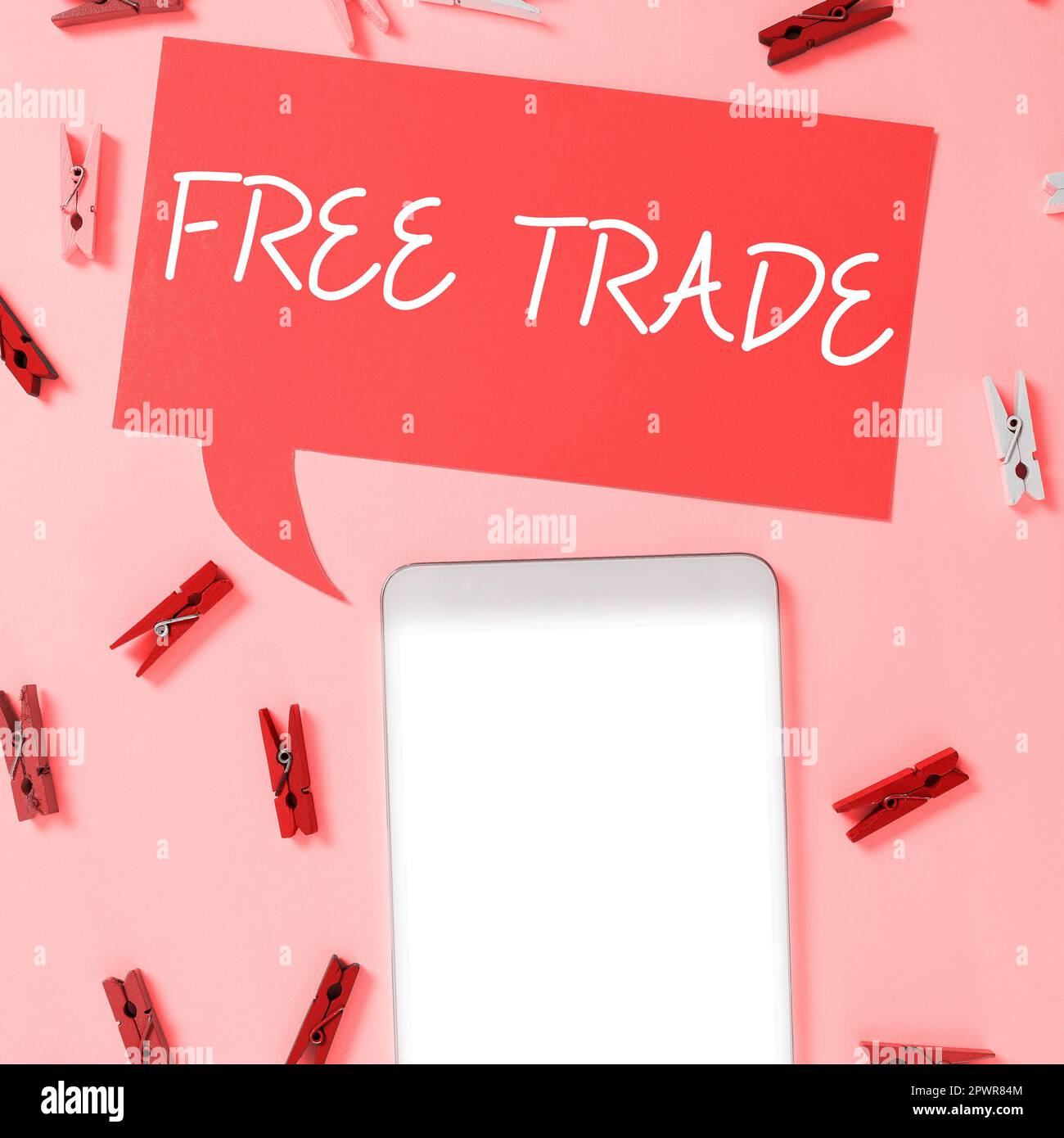 Das Textzeichen zeigt „Freihandel, Unternehmen“ und zeigt die Fähigkeit an, nach Ihren eigenen Bedingungen und Mitteln zu kaufen und zu verkaufen Stockfoto