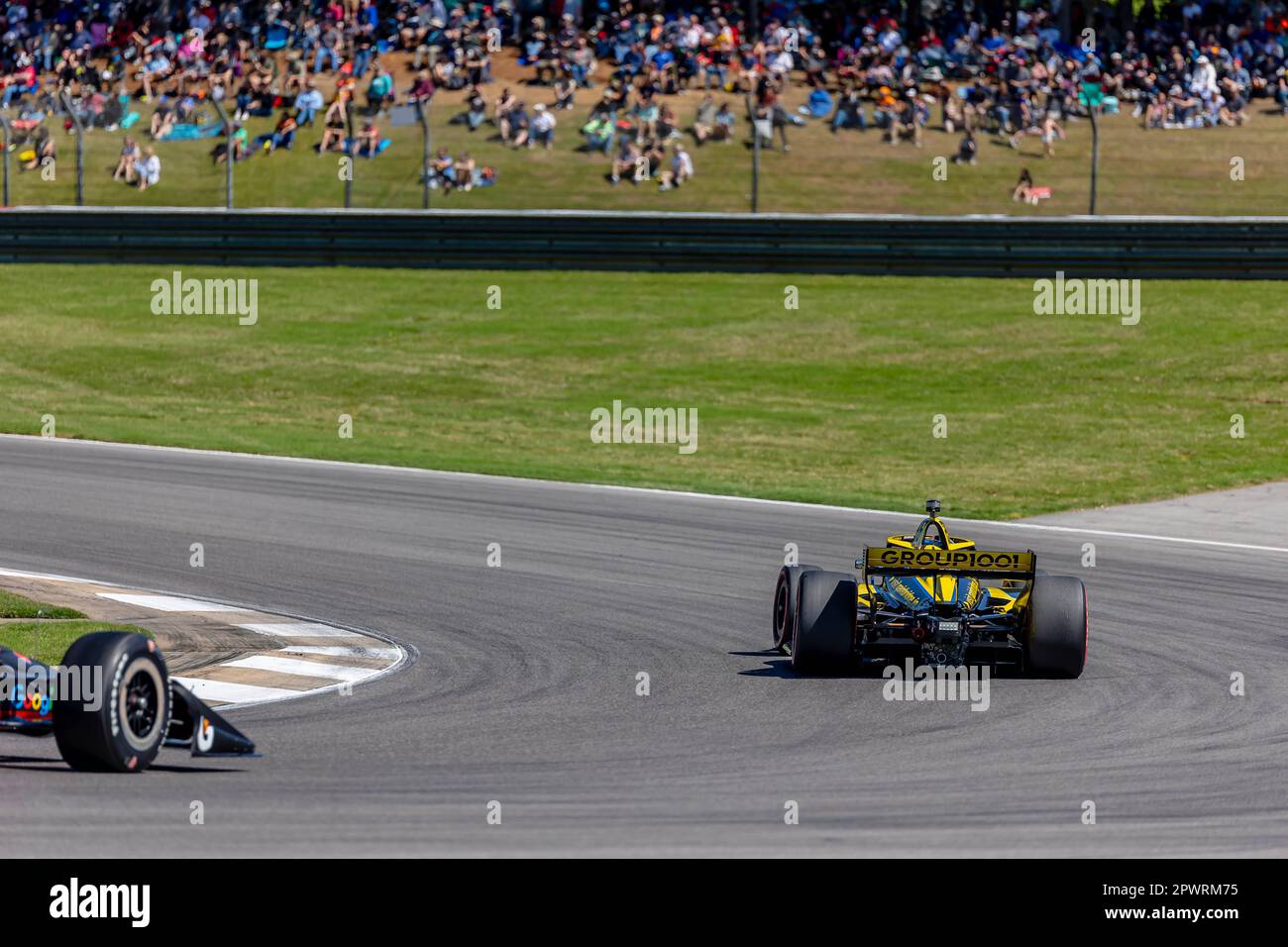COLTON HERTA (26) aus Valencia, Kalifornien, fährt während des Childrens of Alabama Indy Grand Prix im Barber Motorsports Park in Birmingham AL durch die Kurven. Stockfoto