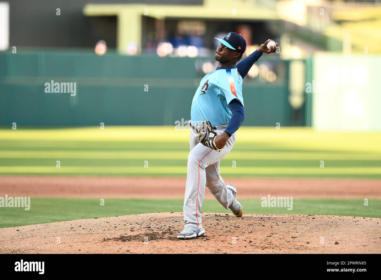 Starting pitcher Misael Tamarez (30) of the Sugar Land Space Cowboys