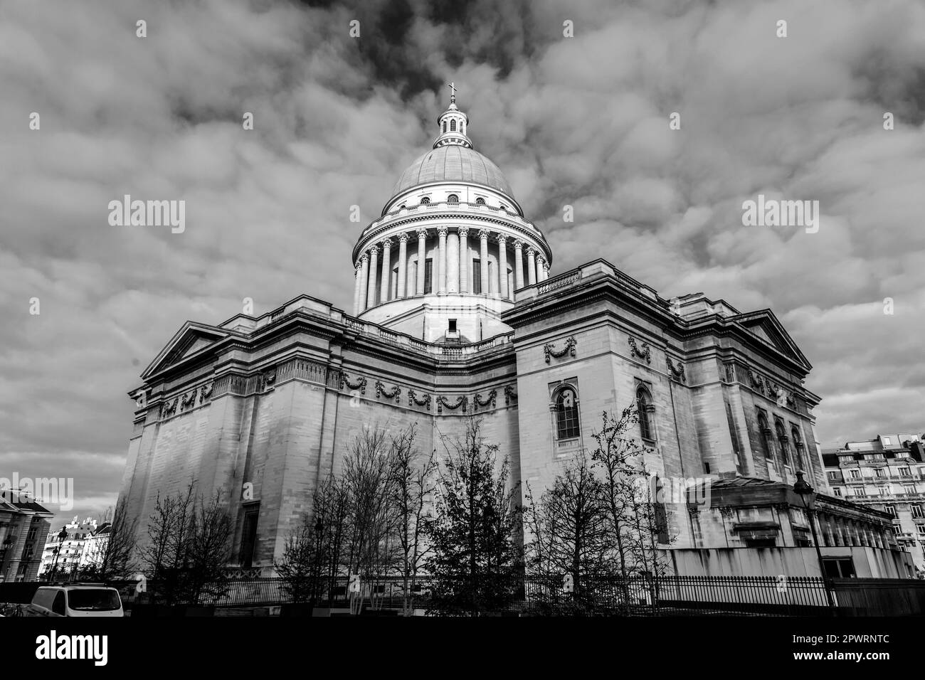 Das Pantheon ist ein Denkmal im 5. Arrondissement von Paris, Frankreich. Als Friedhof für bedeutende französische Intellektuelle. Stockfoto