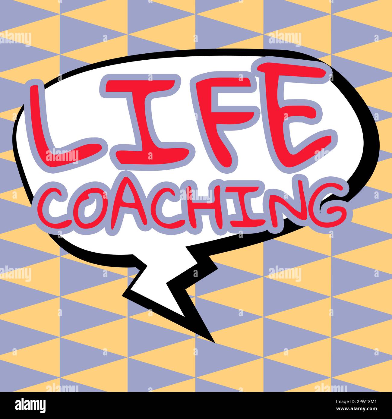 Textzeichen mit Life Coaching, konzeptionelles Foto „Leben durch Herausforderungen verbessern“ ermutigt uns in unserer Karriere Stockfoto