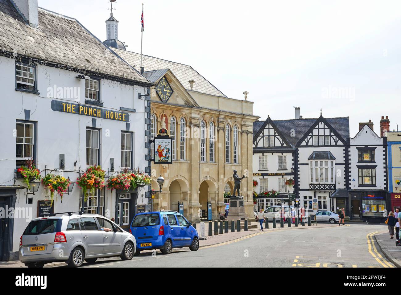 Agincourt Square, Monmouth, Monmouthshire, Wales, Vereinigtes Königreich Stockfoto