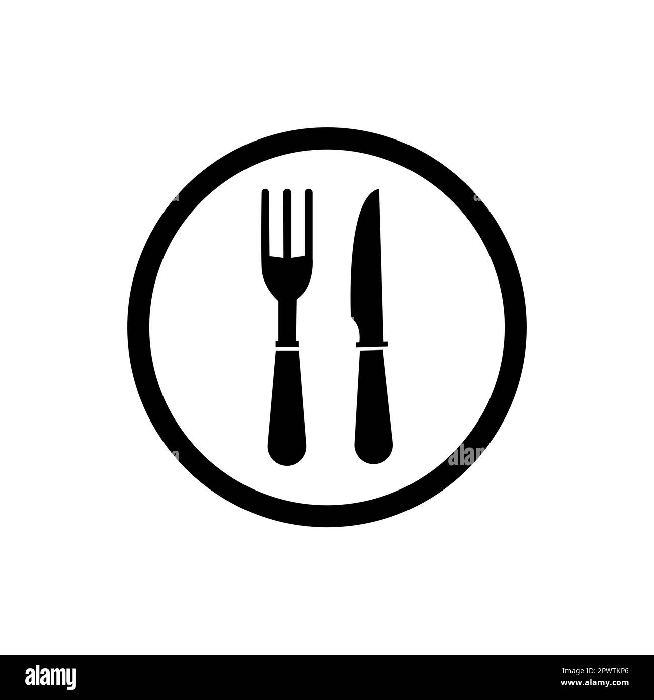 Löffel und Gabel, Essen, Symbolvektor des Restaurants Stock Vektor