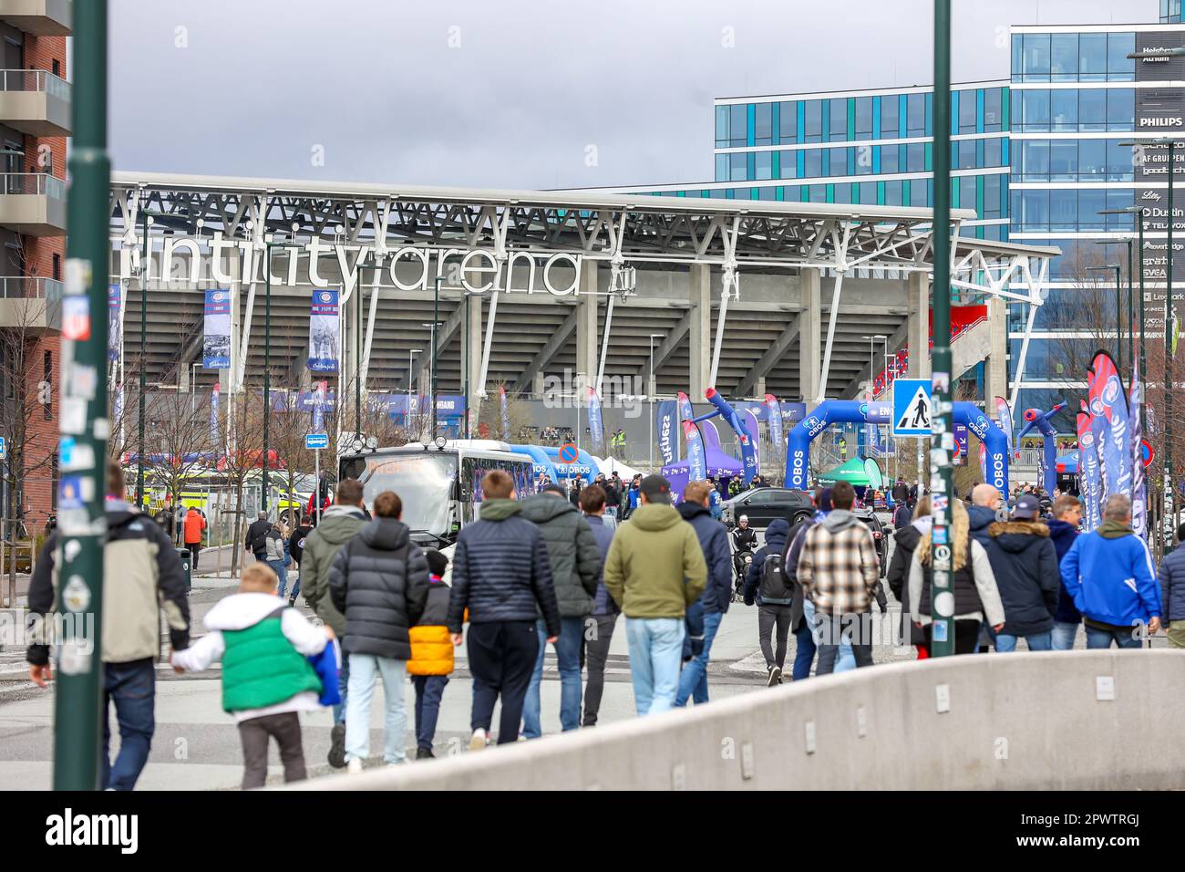 Oslo, Norwegen, 1. Mai 2023. Intilitätsarena vor dem Spiel zwischen Vålerenga und Lillestrøm. Kredit: Frode Arnesen/Alamy Live News Stockfoto