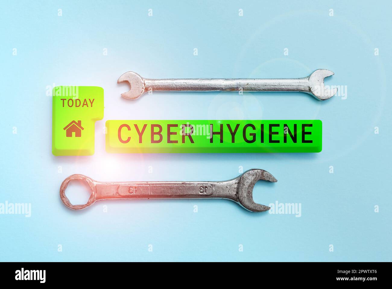 Writing Display Text Cyber Hygiene, Word geschrieben über Schritte, die Computerbenutzer zur Verbesserung ihrer Cyber-Sicherheit ergreifen Stockfoto
