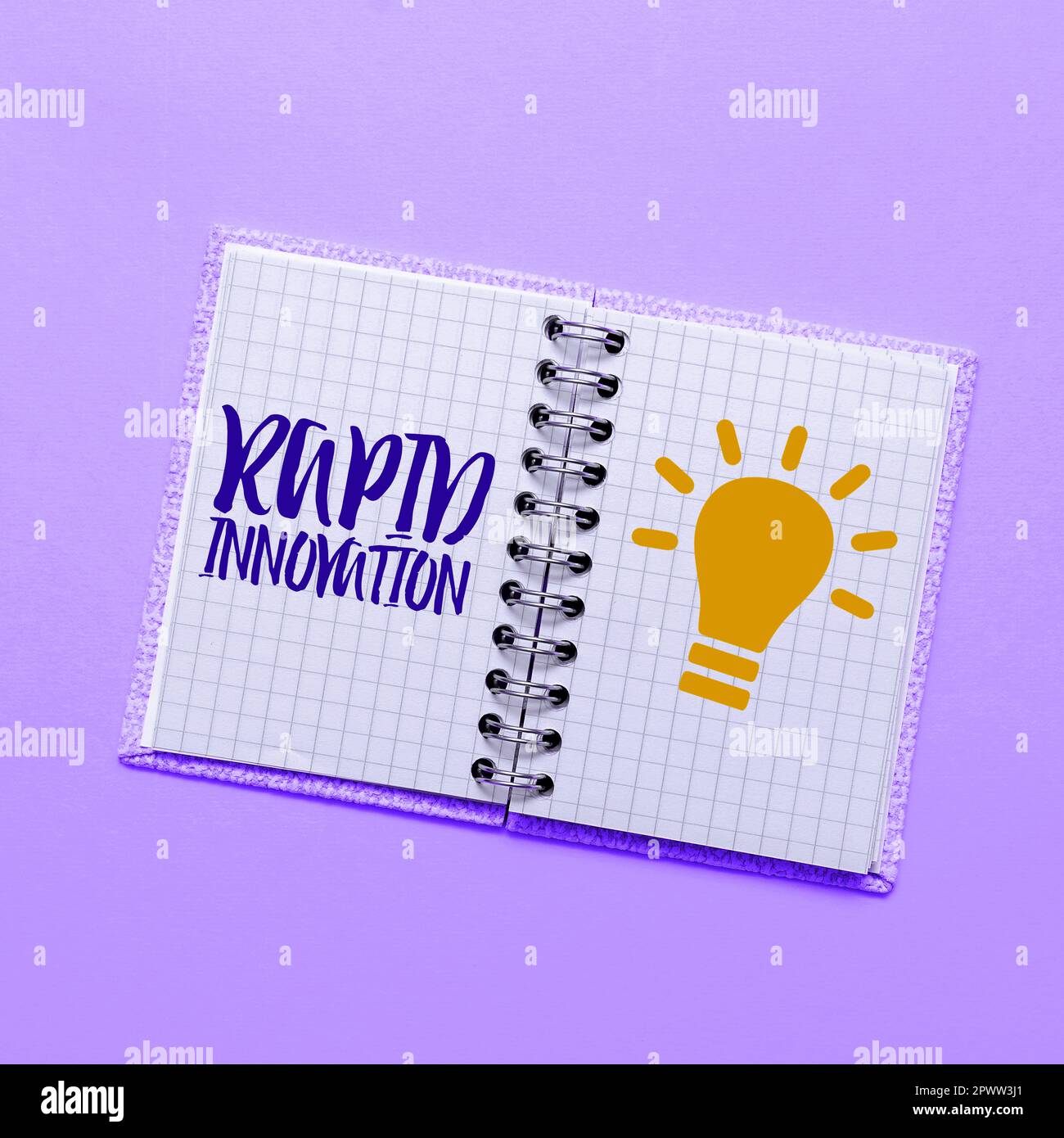 Inspiration mit Zeichen Rapid Innovation, Konzept, das charakteristisch für eine Website ist, die Suchmaschinenalgorithmen verwendet Stockfoto