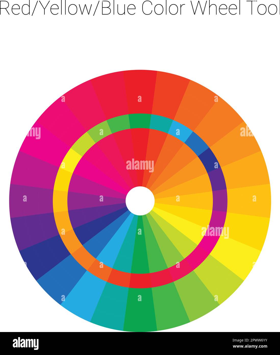 Design-Tool für rote/gelbe/blaue Farbrader für harmonische Farbkombinationen Stock Vektor
