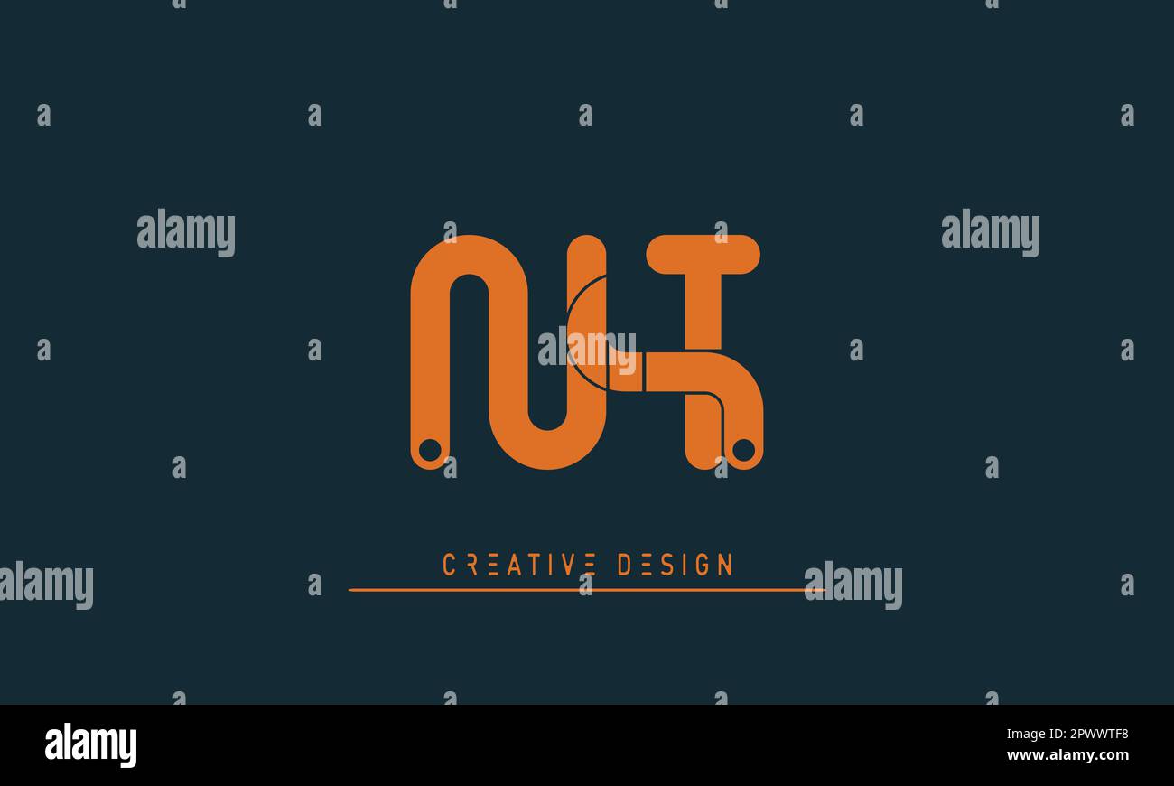 Buchstaben Moderne kreative Logos mit Buchstabe NT, TN Stock Vektor