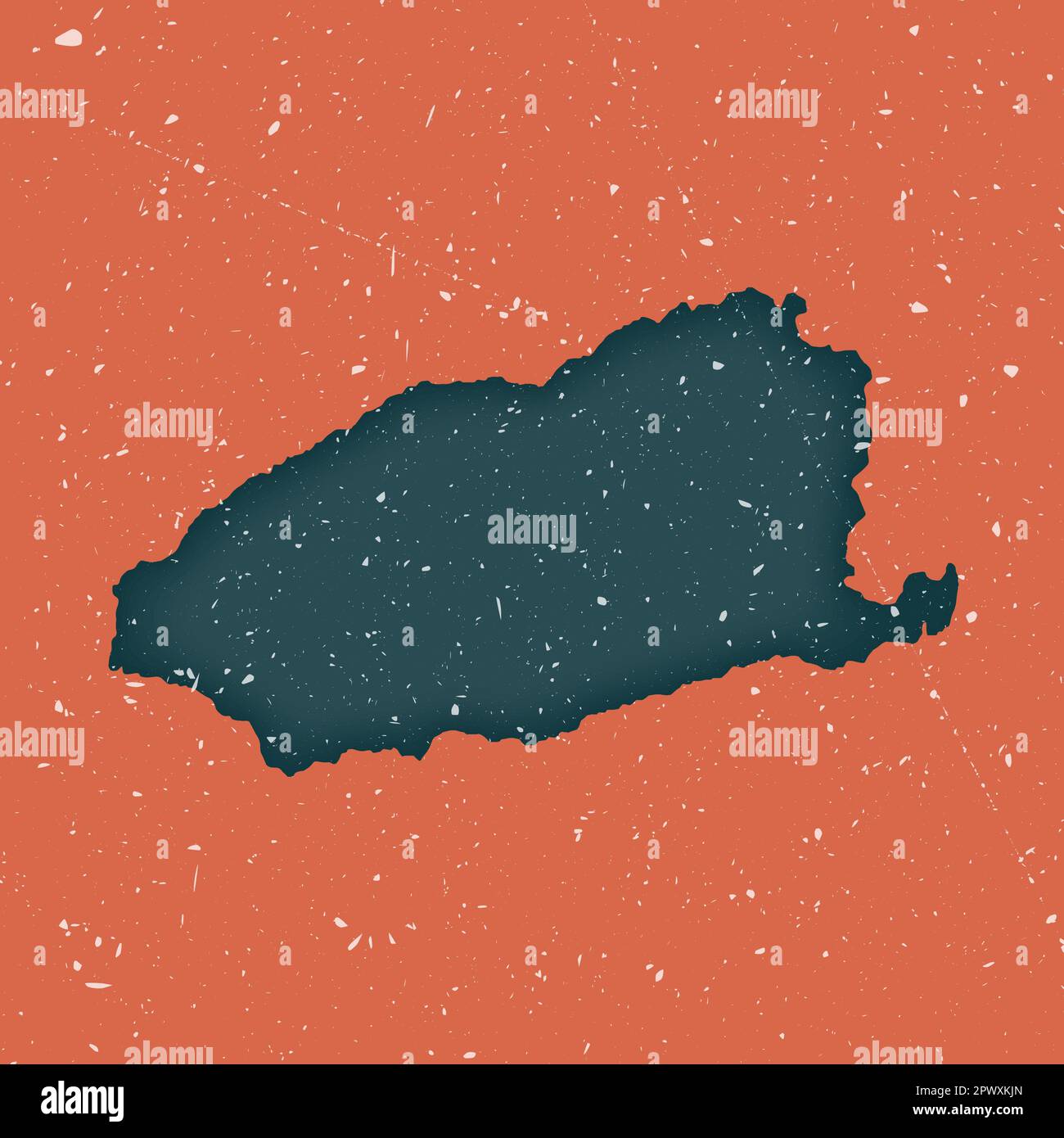 Imbros Vintage Karte. Grunge-Karte der Insel mit verzweifelter Textur. Imbros Poster. Vektordarstellung. Stock Vektor