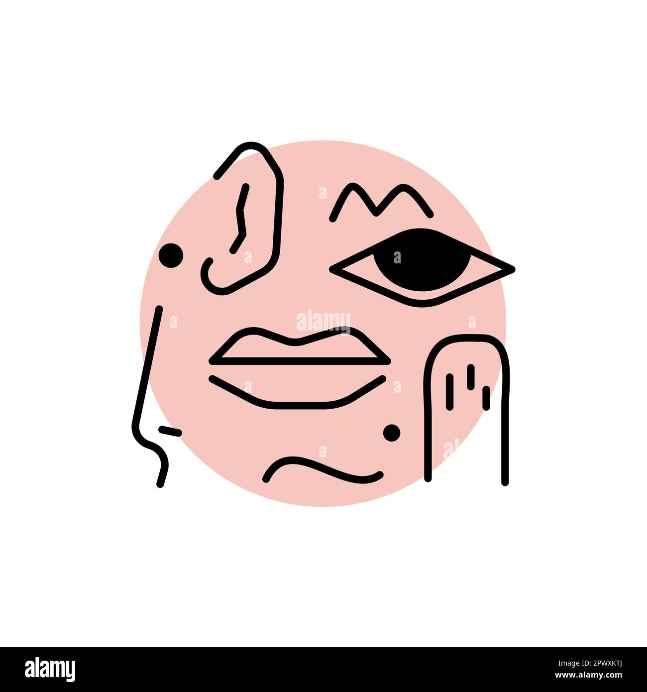 Fünf Sinne - sehen, riechen, hören, berühren, schmecken. Doodle-Zeichentrickfilme, Skizzensymbole, handgezeichnete Körperteile, Vektorsinnorgane Stock Vektor