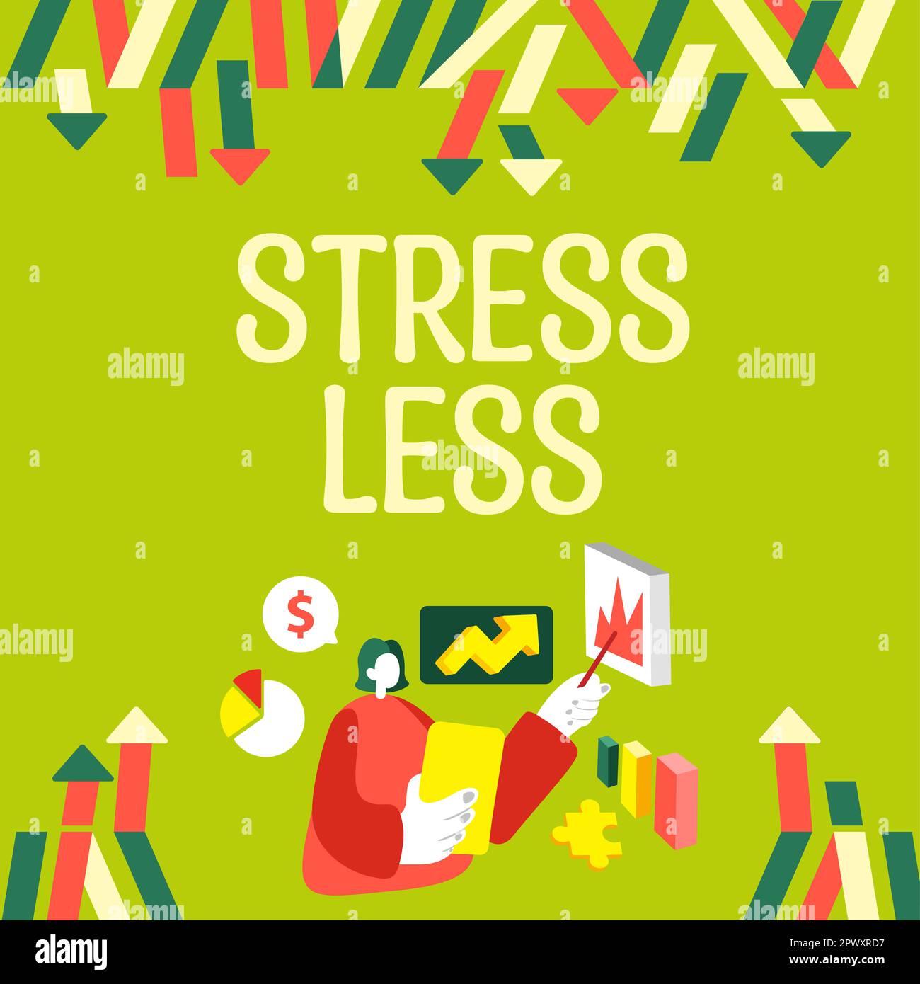 Inspiration zeigt Zeichen stressfrei, Wort geschrieben auf "Bleib weg von Problemen Gehen Sie raus, meditieren Sie sich selbst verwöhnen Stockfoto