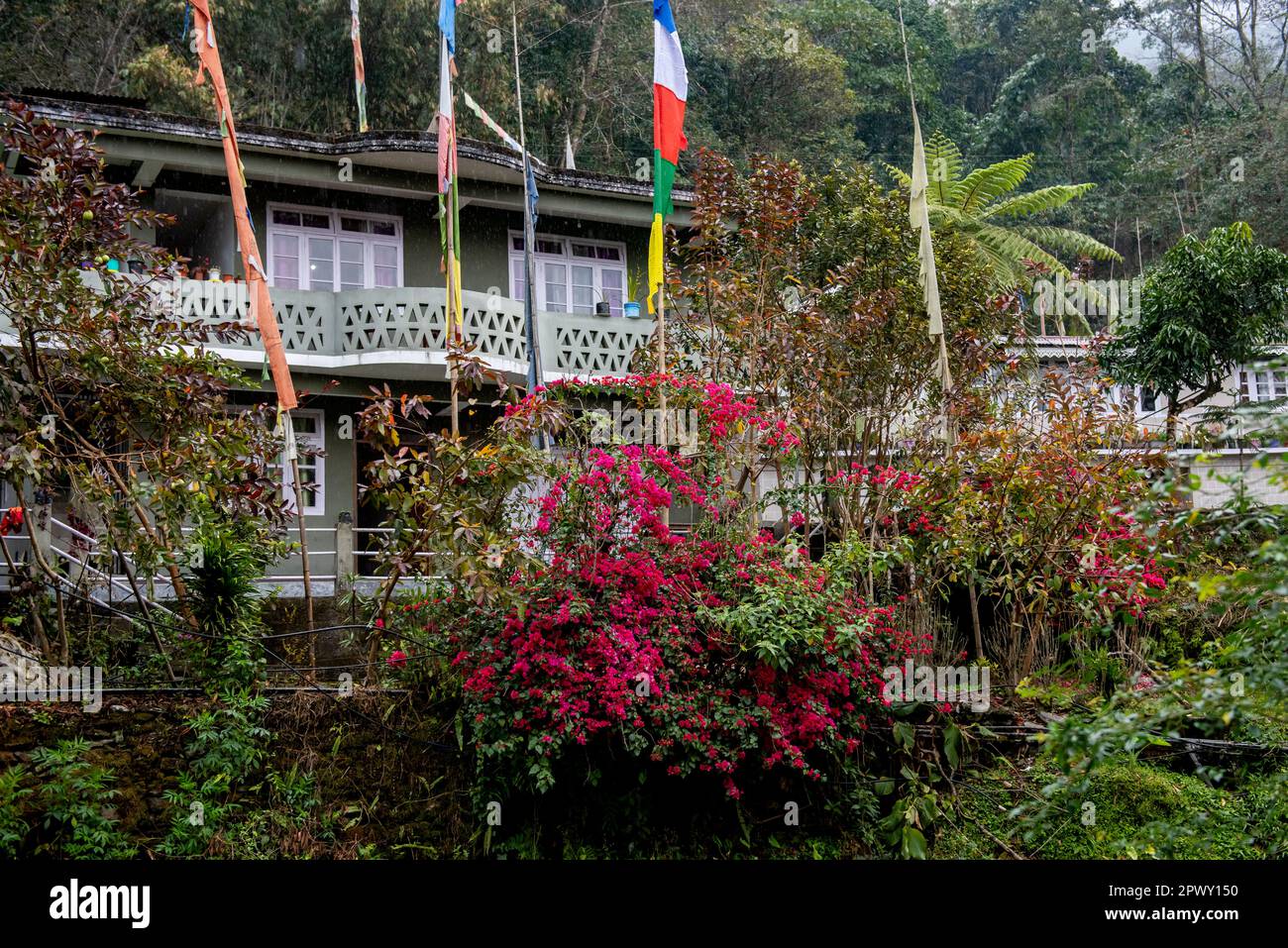 Lachung ist eine Stadt- und Bergstation im Nordosten von Sikkim, Indien. Es liegt im Nord-Sikkim-Viertel nahe der Grenze zu Tibet. Stockfoto