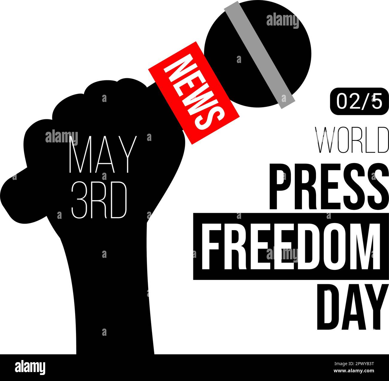 Design zur Feier des Welttags der Pressefreiheit am 2. Mai Stock Vektor