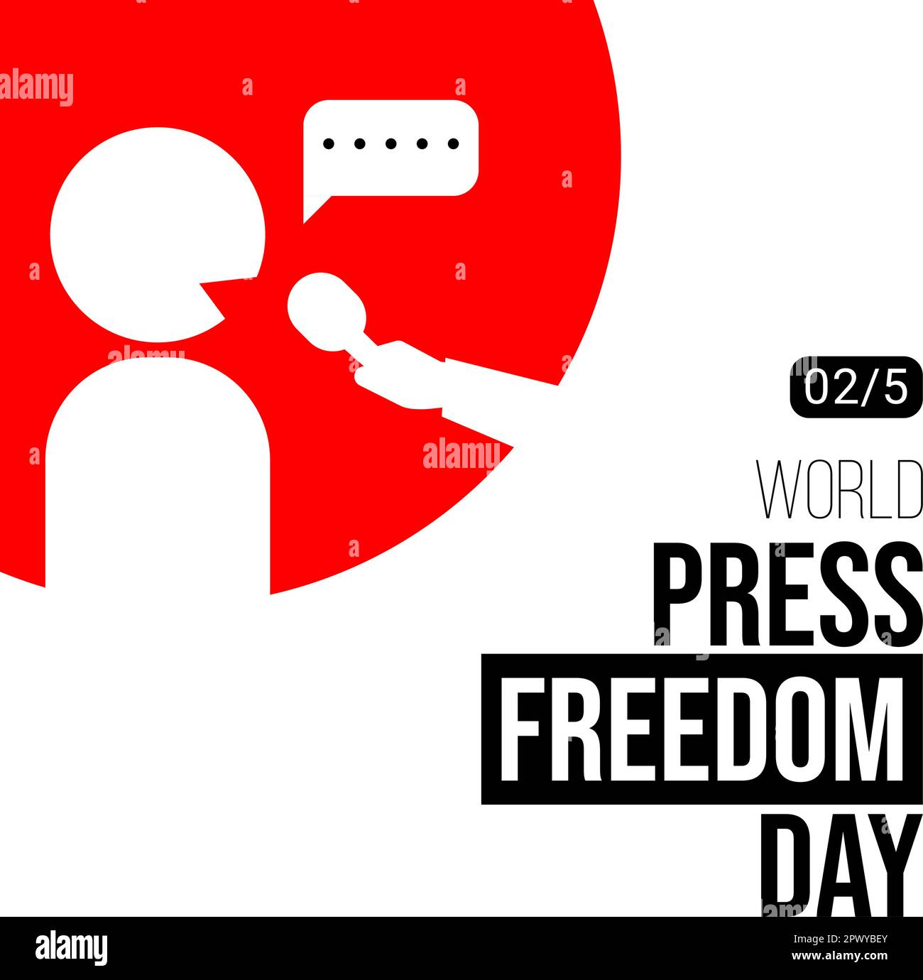 Design zur Feier des Welttags der Pressefreiheit am 2. Mai Stock Vektor