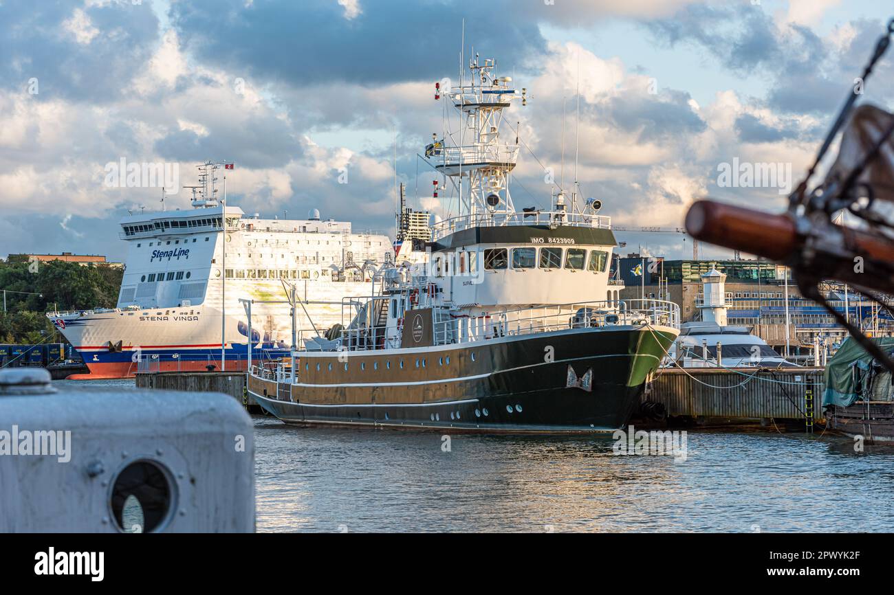 Göteborg, Schweden - August 24 2020: Forschungsschiff Kinfish im Hafen. Stockfoto