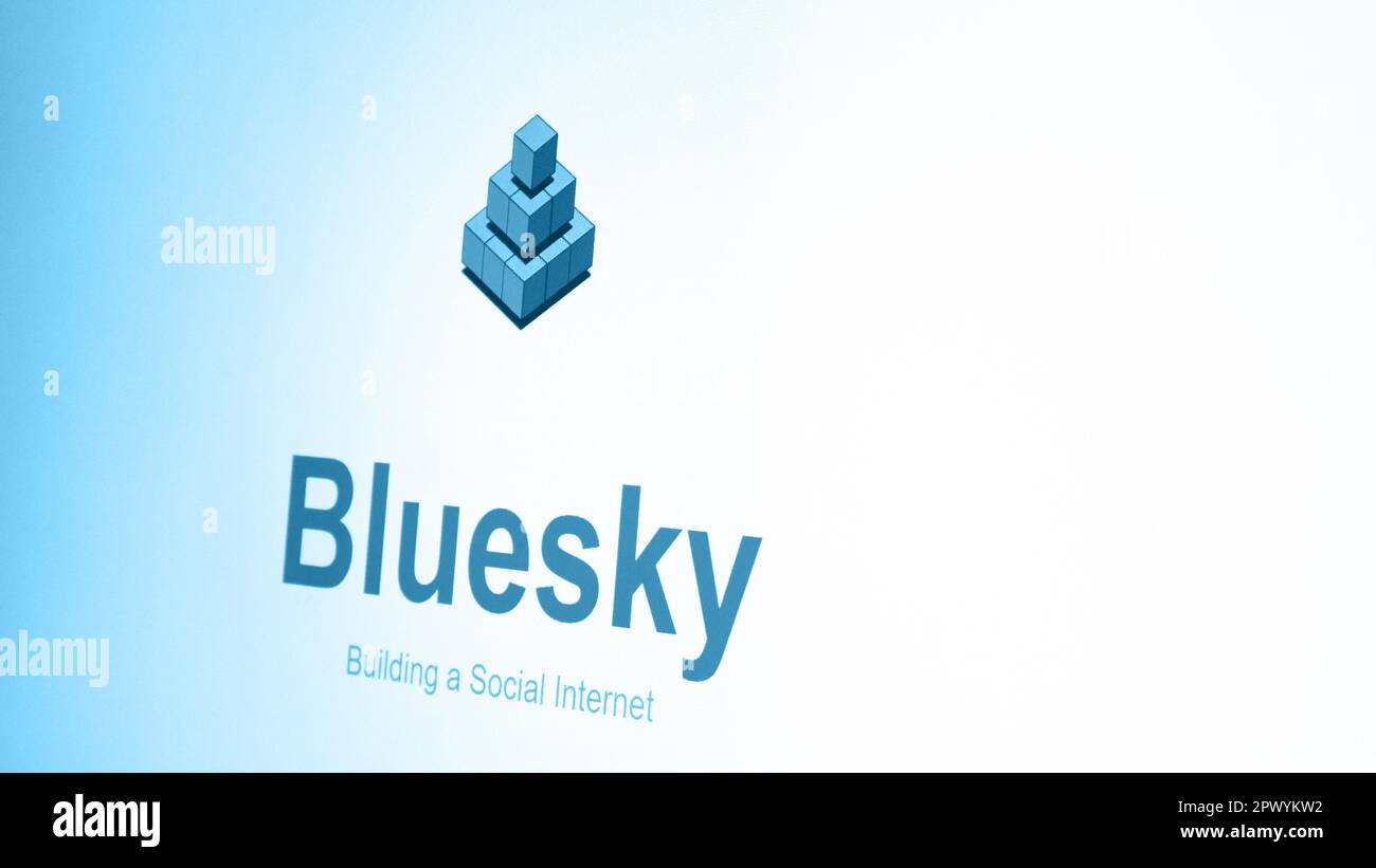 Blusky Social Network-Homepage Stockfoto