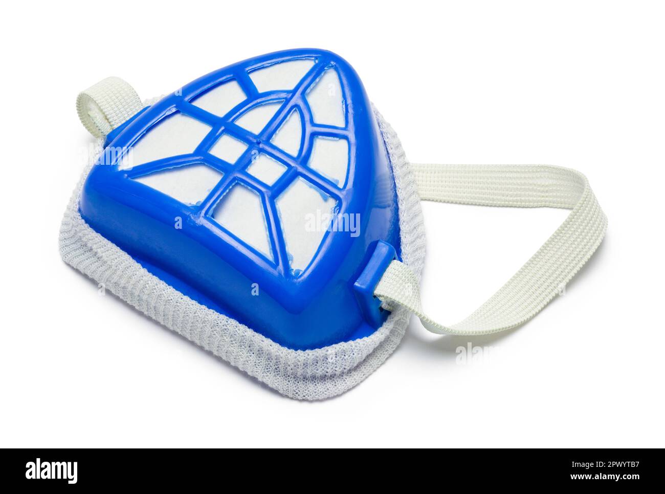 Staubschutzmaske für Bauzwecke, Ausschnitt auf Weiß. Stockfoto