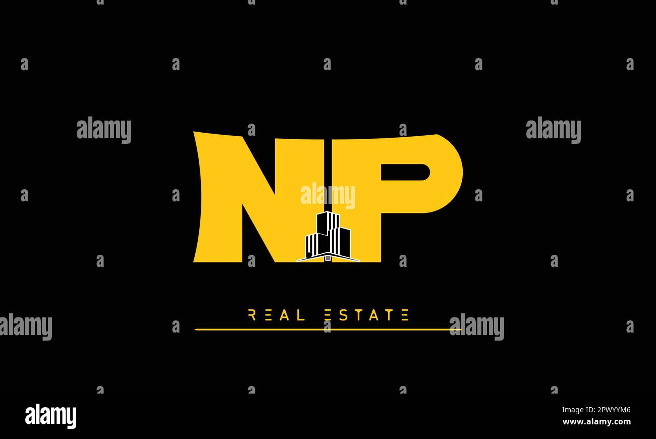 Real Estate Briefen Modern Creative Logo NP , PN Stock Vektor