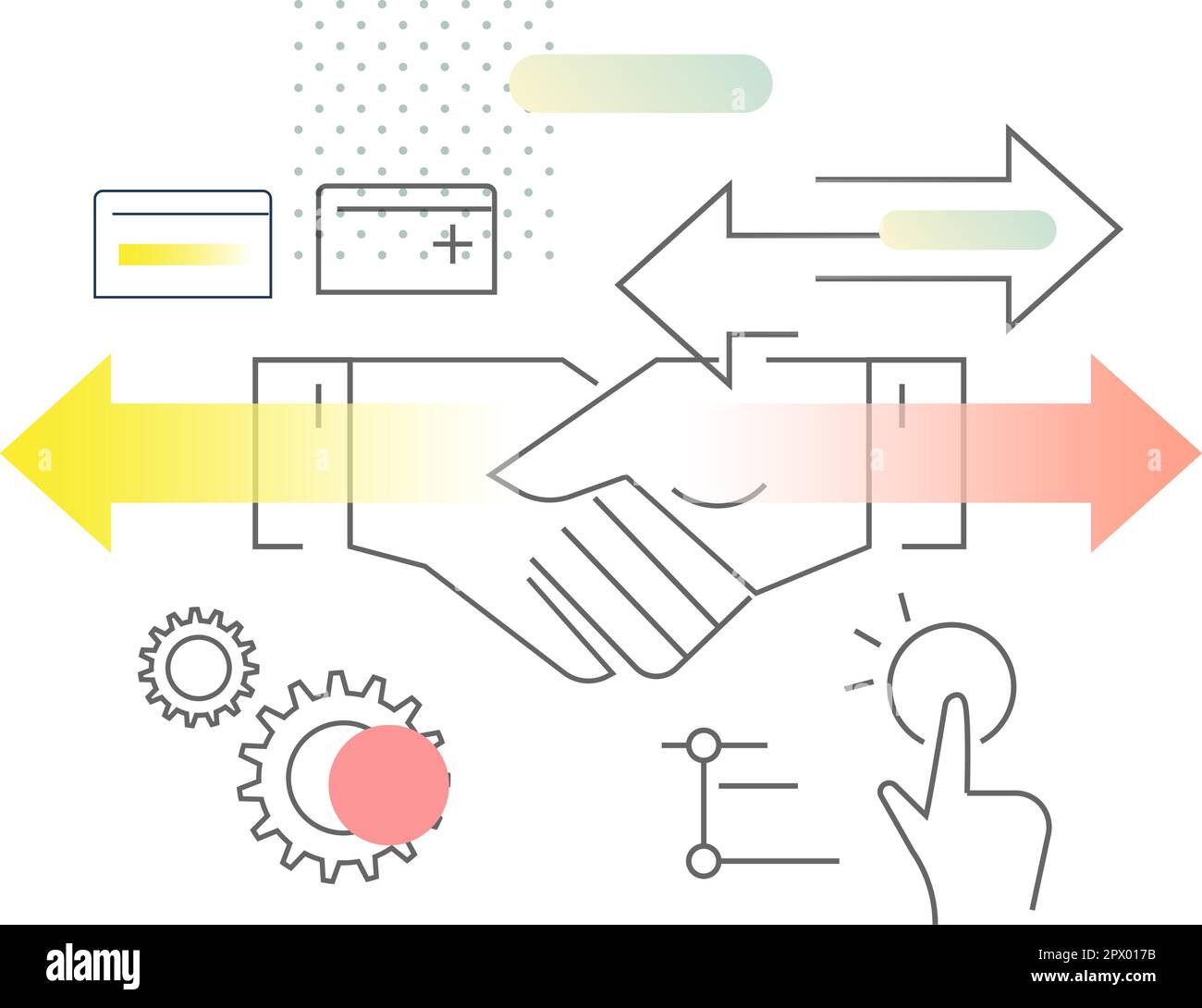 Geschäftsvereinbarung – Handshake – Bestandsdarstellung als EPS 10-Datei Stock Vektor