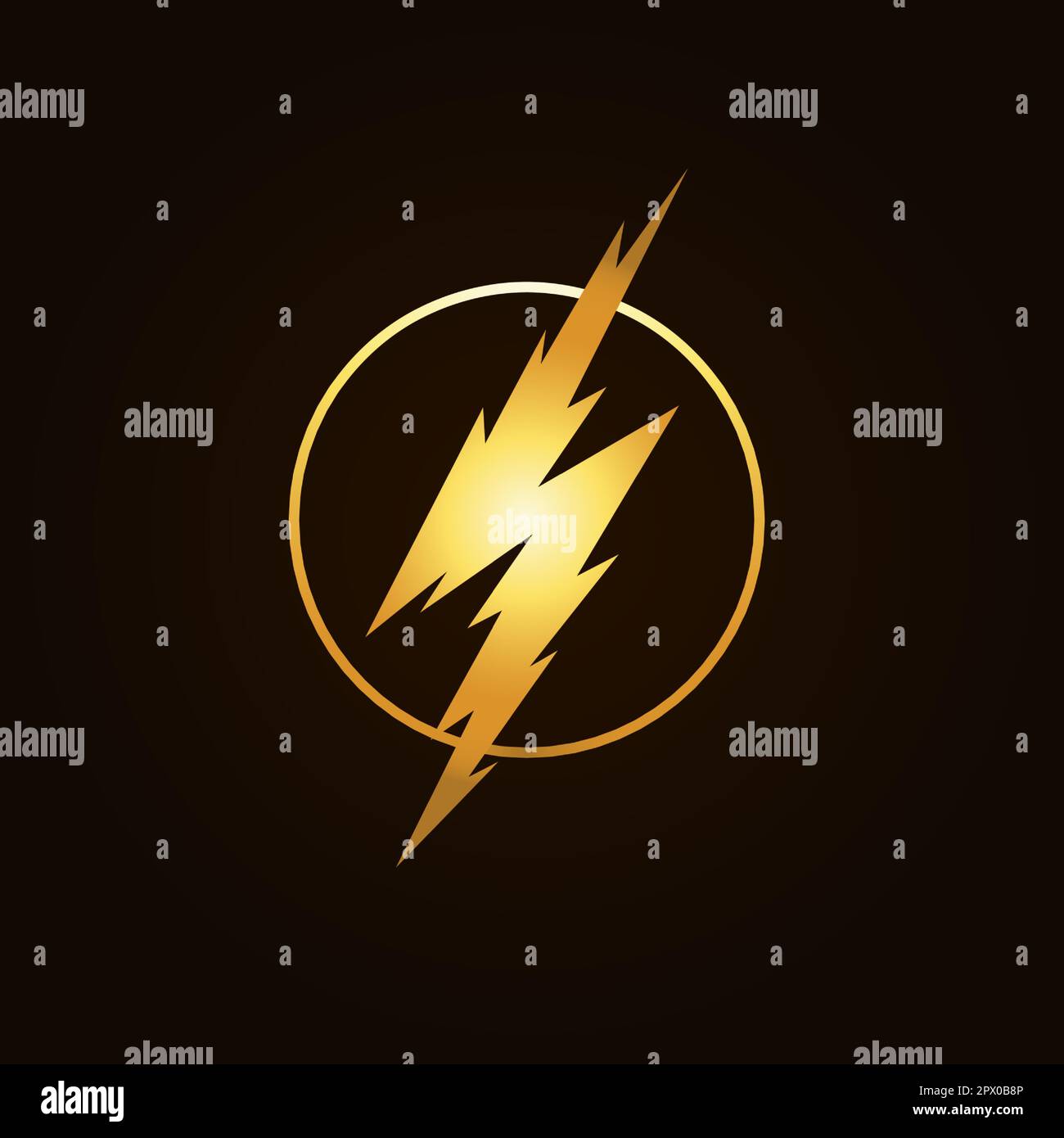 Blitzsymbol für elektrische Energie, Blitzsymbol, Blitzschlag, flache Grafik für Gewitter. Stromschlag, Blitz-Logo, Sturmwetterschild Stock Vektor