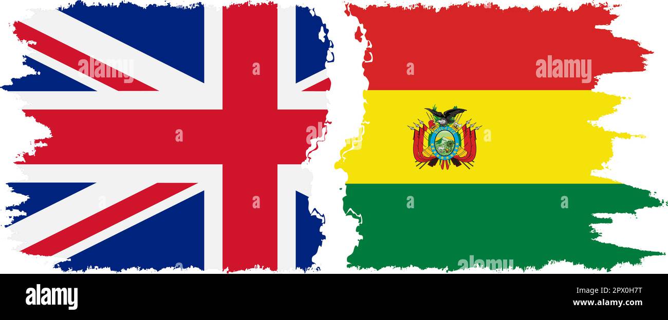 Bolivien und UK Grunge Flags Connection, Vector Stock Vektor