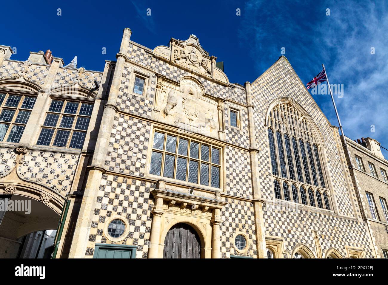 Außenansicht des 15.. Jahrhunderts alten Gefängnis-Hauses mit Unterkünften Stories of Lynn Museum and Old Jail Cells, King's Lynn, Norfolk, England, Großbritannien Stockfoto