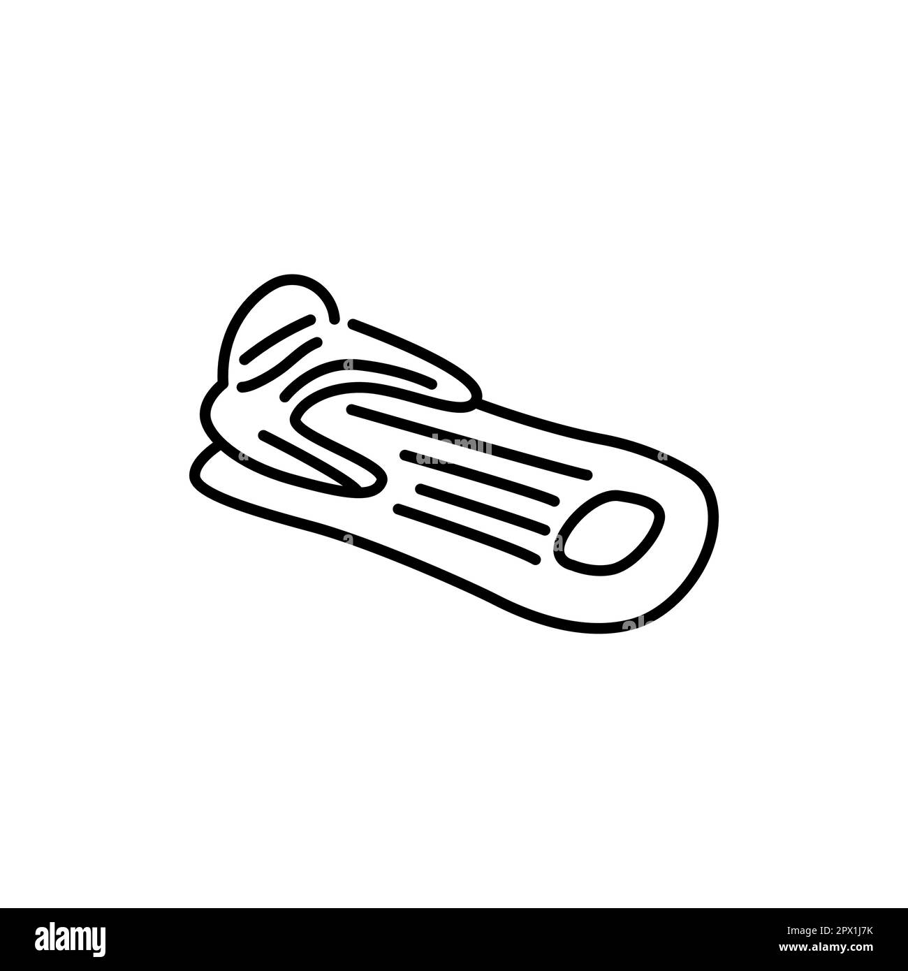 Aufblasbare Wassermatratze für das schwarze Symbol am Pool. Piktogramm für Webseite, mobile App, Werbeaktion. Stock Vektor