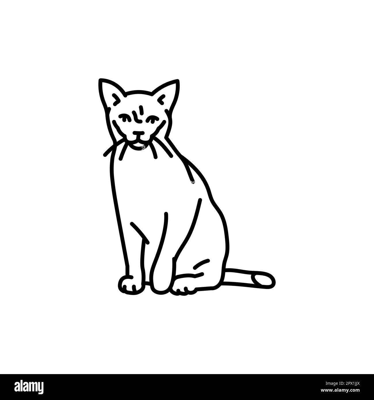Symbol für burmesische Katzenlinie. Nutztiere. Piktogramm für Webseite, mobile App, Werbeaktion. Stock Vektor