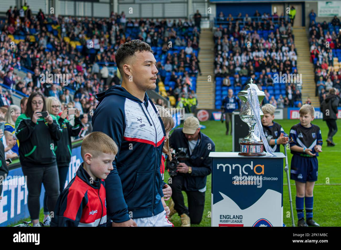 Halliwell Jones Stadium, Warrington, England. 29. April 2023 England gegen Frankreich, Rugby League, Mid-Season International. Kredit: Mark Percy/Alamy Stockfoto