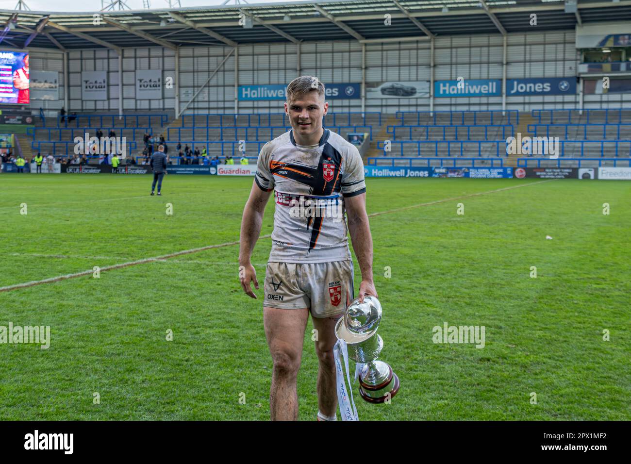Halliwell Jones Stadium, Warrington, England. 29. April 2023 England gegen Frankreich, Rugby League, Mid-Season International. Kredit: Mark Percy/Alamy Stockfoto