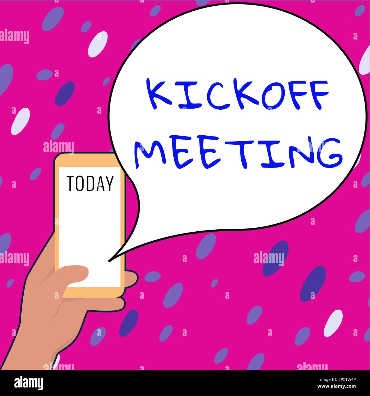 Konzepttitel Kickoff Meeting, Konzeptfoto Spezielle Diskussion über die Gesetzmäßigkeiten des Projekts Stockfoto