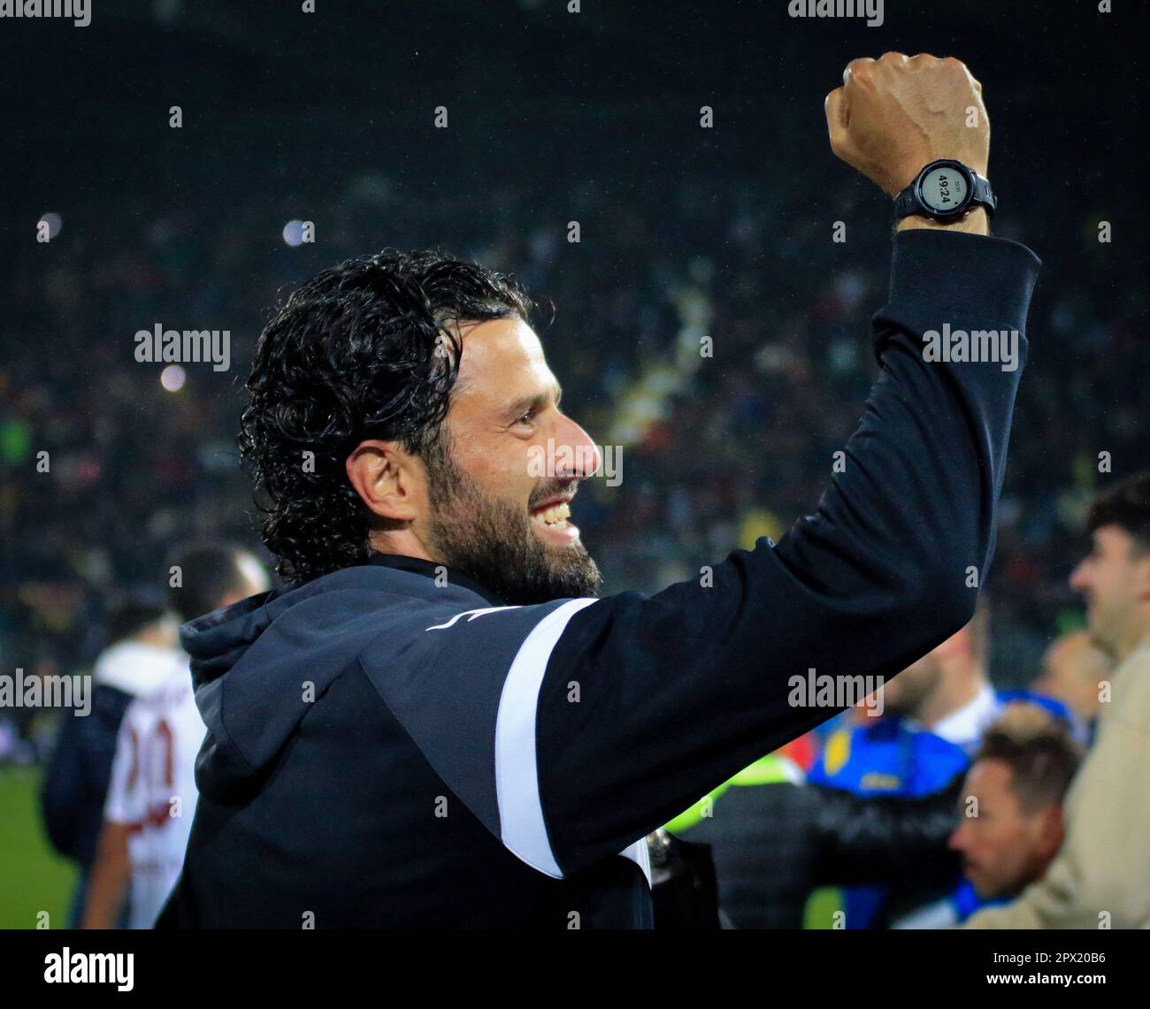 Frosinone, Italien, 01. Mai 2023, Mister Fabio Grosso festeggia promozione Serie A, Francesco Paris/Alamy Live News Stockfoto