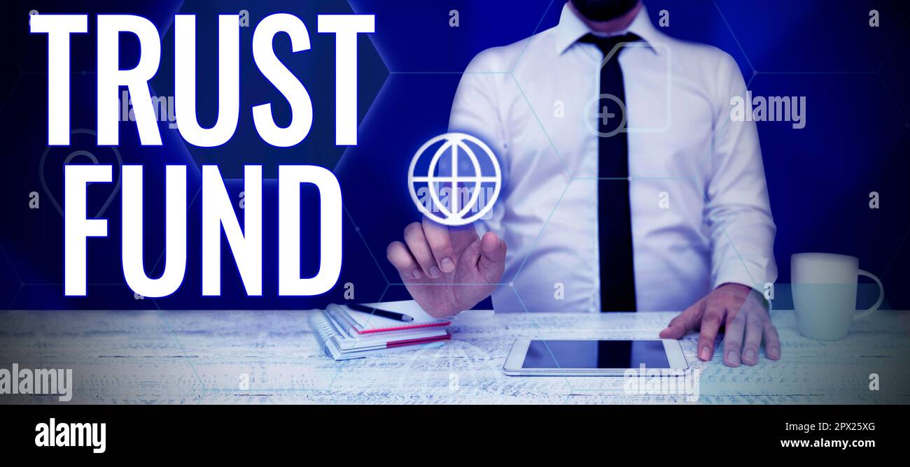 Treuhandfonds für konzeptionelle Darstellungen, Geld für Geschäftsideen, das von Treuhändern für die Begünstigten gehalten wird Stockfoto
