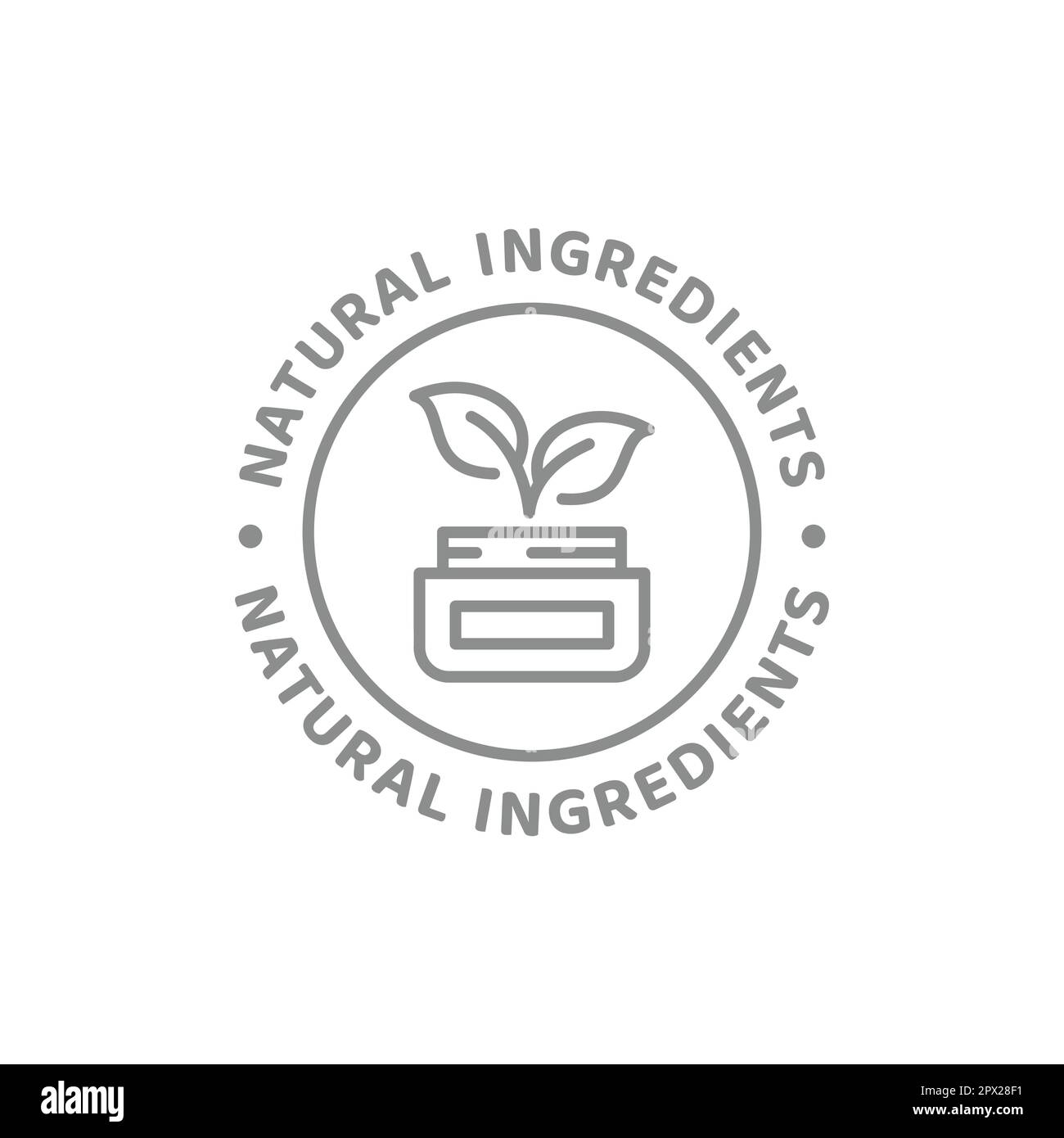 Vektoretikett für natürliche Inhaltsstoffe von Kosmetika. Hautpflege, Badge für organische Produkte. Stock Vektor