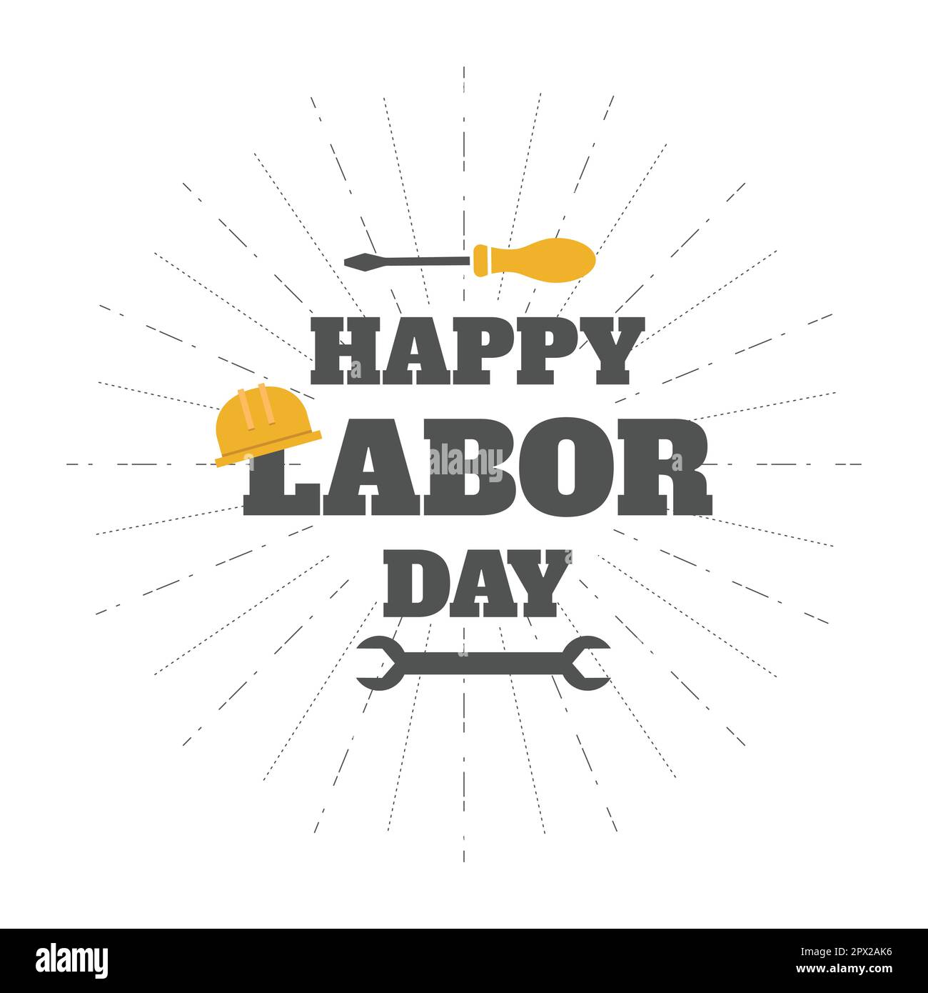 Alles gute zum Arbeitstag. Banner zur Feier des Labor Day mit Text – Labor Day. Vektordarstellung Stock Vektor