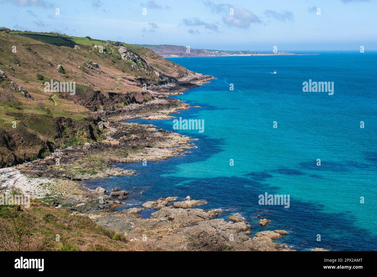 Die Klippen von Gréville Hague im Cotentin in der Normandie. Diese Klippen inspirierten den Maler Millet Stockfoto