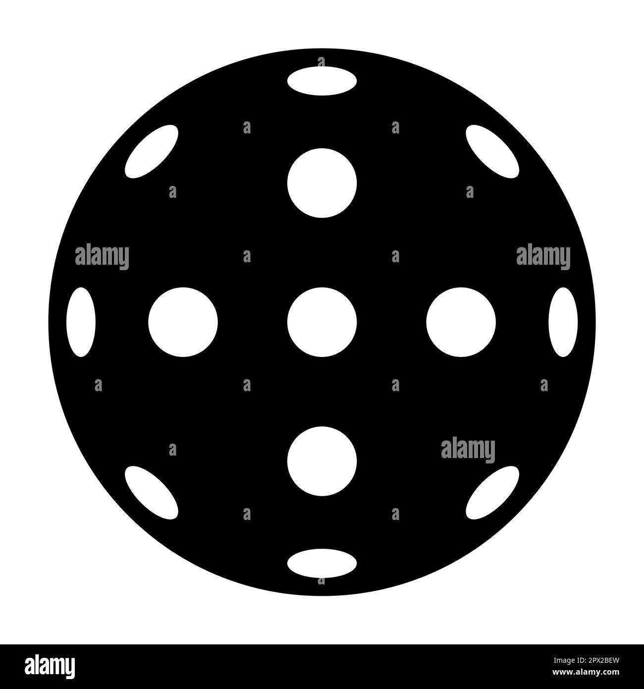 Pickleball-Schlägersport, Indoor-Ball-Paddel-Symbol, Web-Flat-Symbol-Vektordarstellung. Stock Vektor