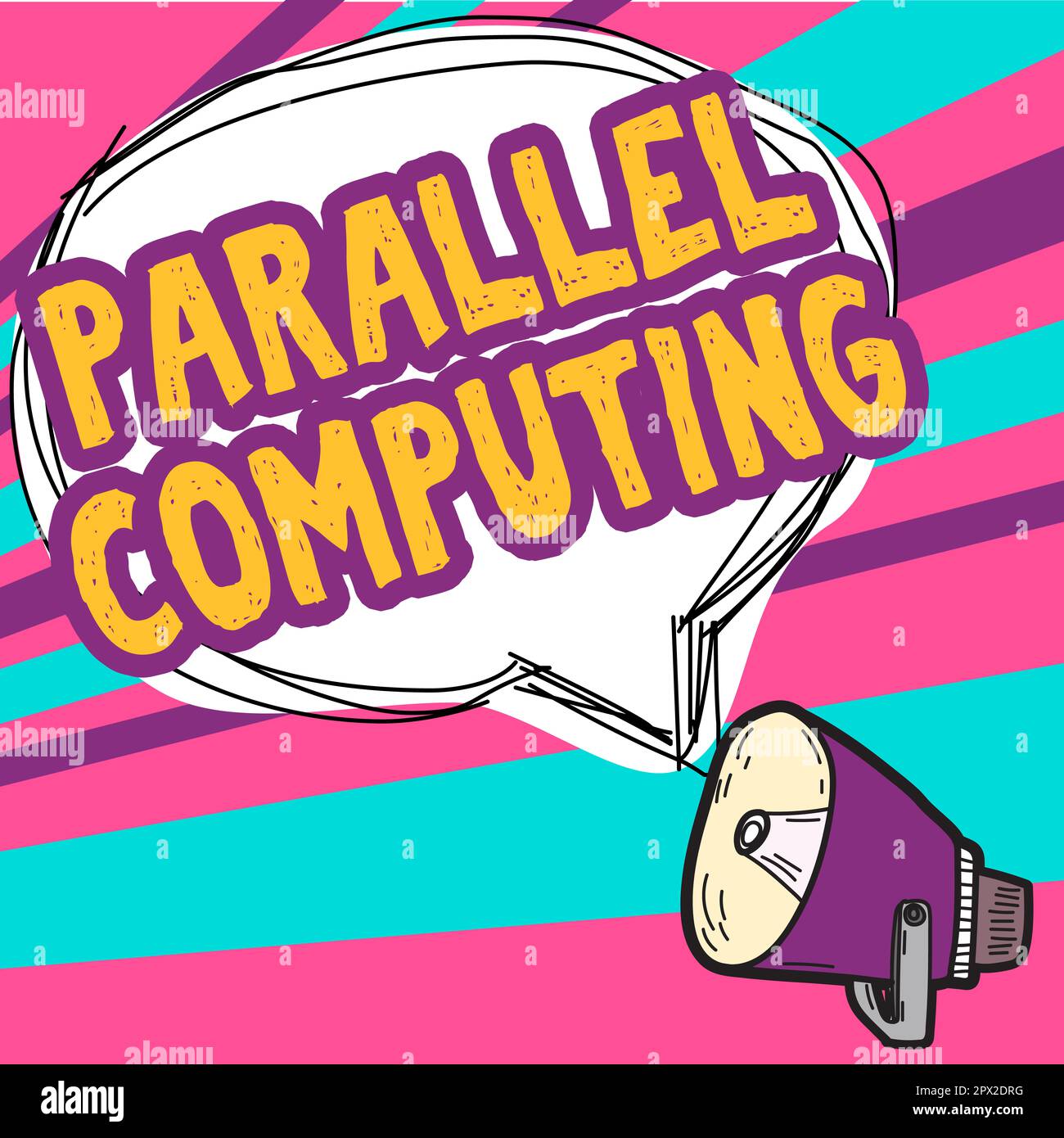Handgeschriebene Schilder Parallel Computing, Business zeigt simultane Berechnungen mit Software und Hardware Stockfoto