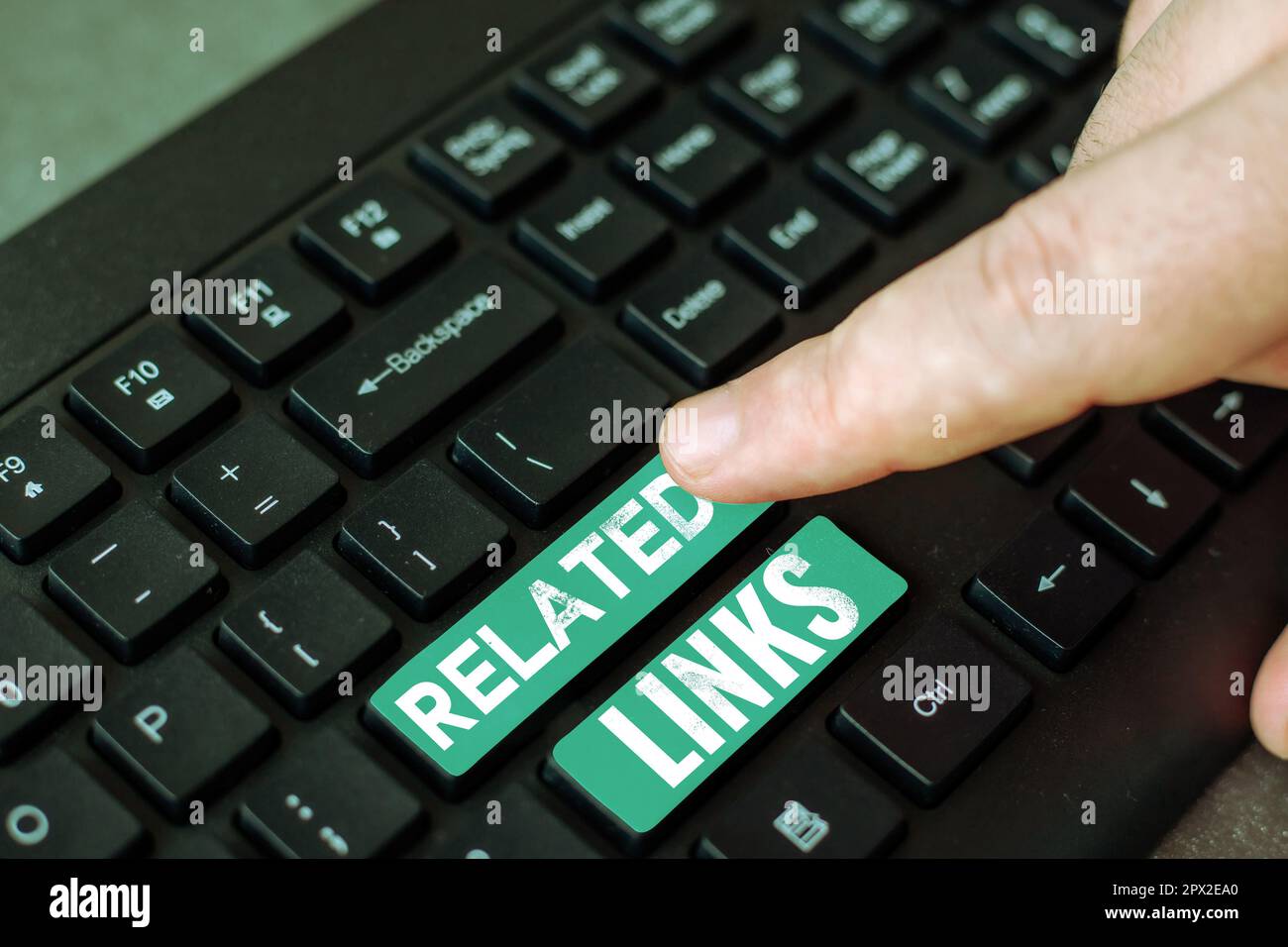 Inspiration mit Links zu Schildern, Internetkonzept Website innerhalb einer Webseite Querverweis Hotlinks Hyperlinks Stockfoto