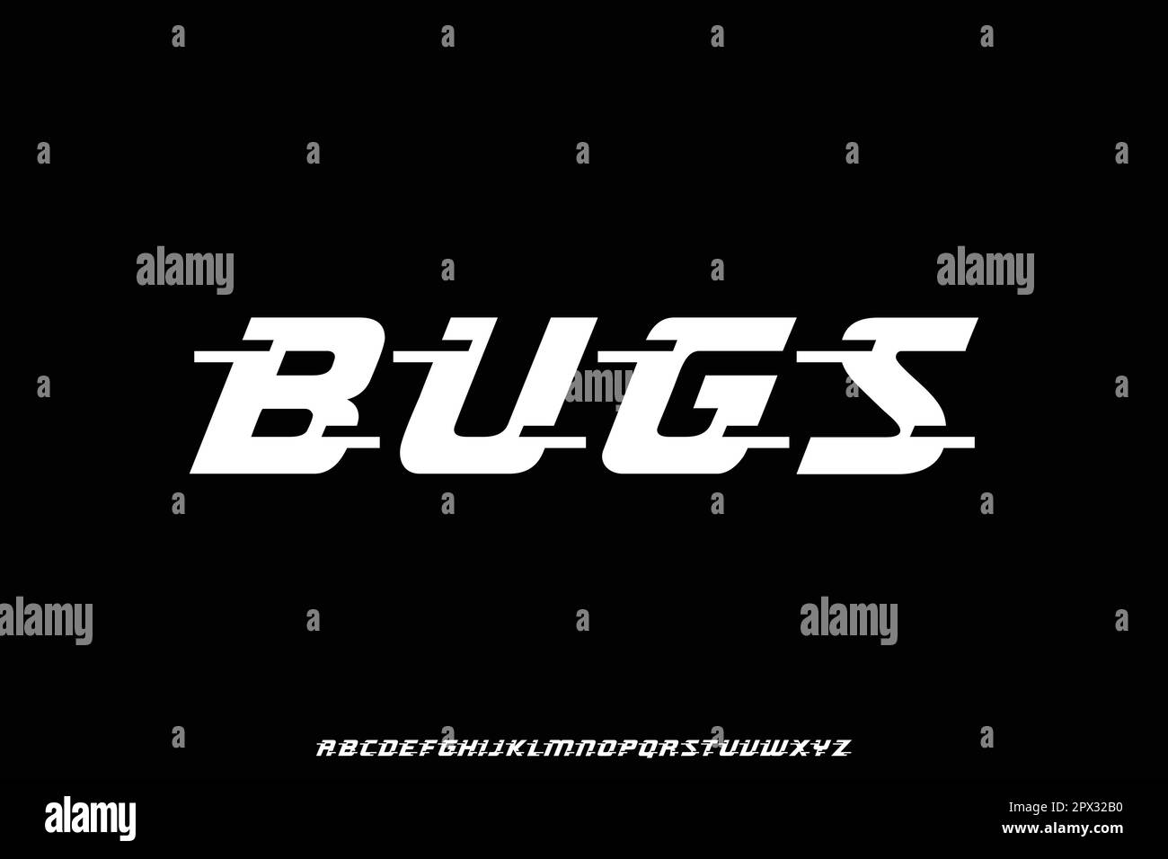 Moderner futuristischer Glitch- oder Bugs-Schriftartvektor Stock Vektor